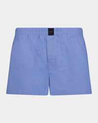 Classic Woven Mens Boxer in DELLA ROBBIA BLUE. Flat lay front view