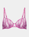 Sweetheart Underwire Bra in FUCHSIA PINK. Flat lay front view