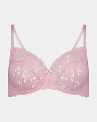 Alison Underwire Bra in ICY PINK. Flat lay front view