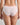 Model wears Simply Seamless Boyshort in ICY PINK/WHITE STRIPE. On body back view