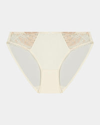 Wistful Bloom Bikini in LATTE/EGRET. Flat lay front view