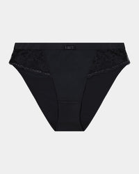 Selene Bikini in BLACK. Flat lay front view