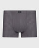 Cotton Stretch Mens Trunk in ASH PINSTRIPE. Flat lay front view