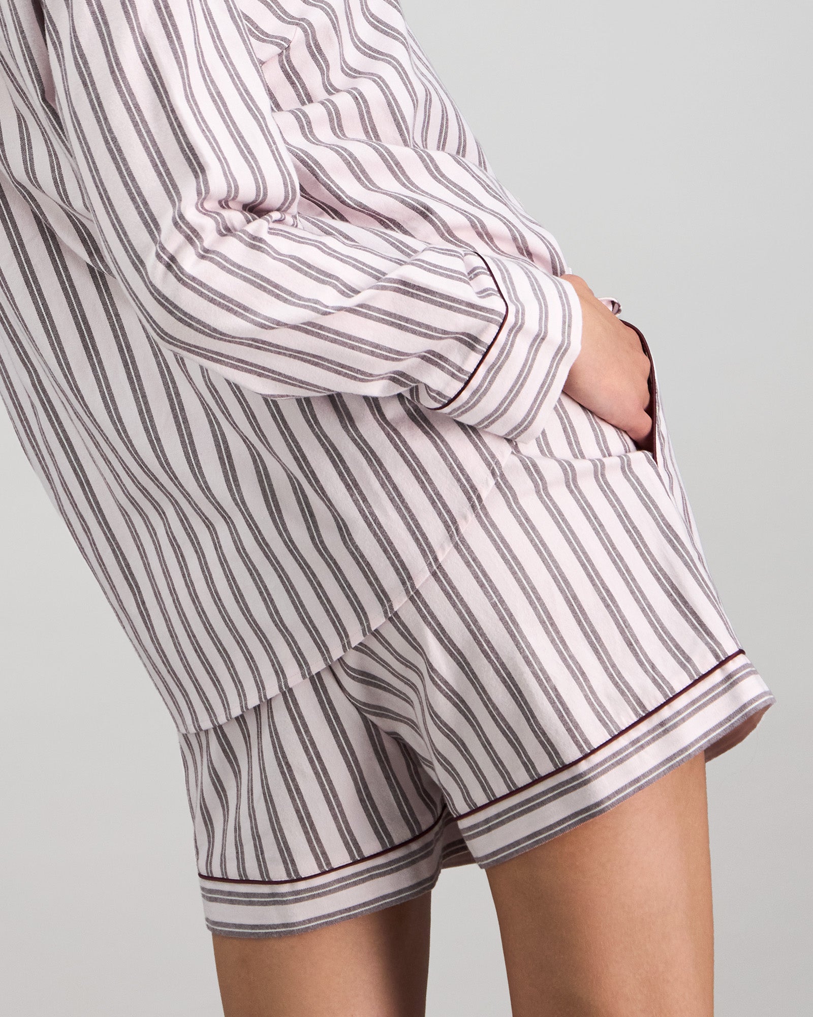 Cosy Flannel Short Pj in PINK-A-BOO. Feature shot