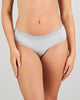 Model wears Simply Seamless Boyshort in GREY MARL/WHITE STRIPE. On body front view