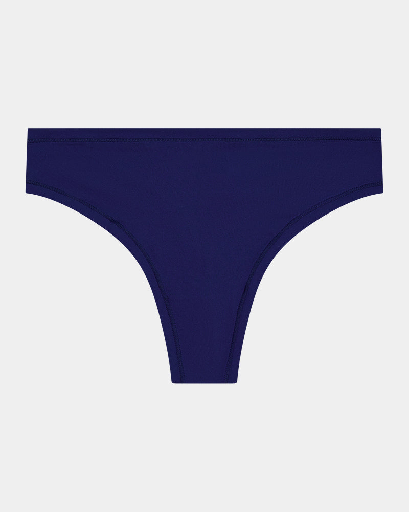 Extra-Ordinary Thong in Medieval Blue. Flat lay front view