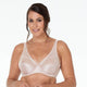 Model wears Classic Underwire Underwire Bra in LATTE. On body front view
