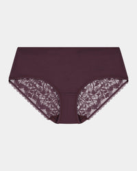 Hazel Midi in PLUM PERFECT. Flat lay front view