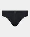 High Tech Cotton Mens Brief in BLACK. Flat lay front view