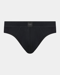 High Tech Cotton Mens Brief in BLACK. Flat lay front view