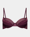 Sheer Impact Contour Bra in FIG. Flat lay front view