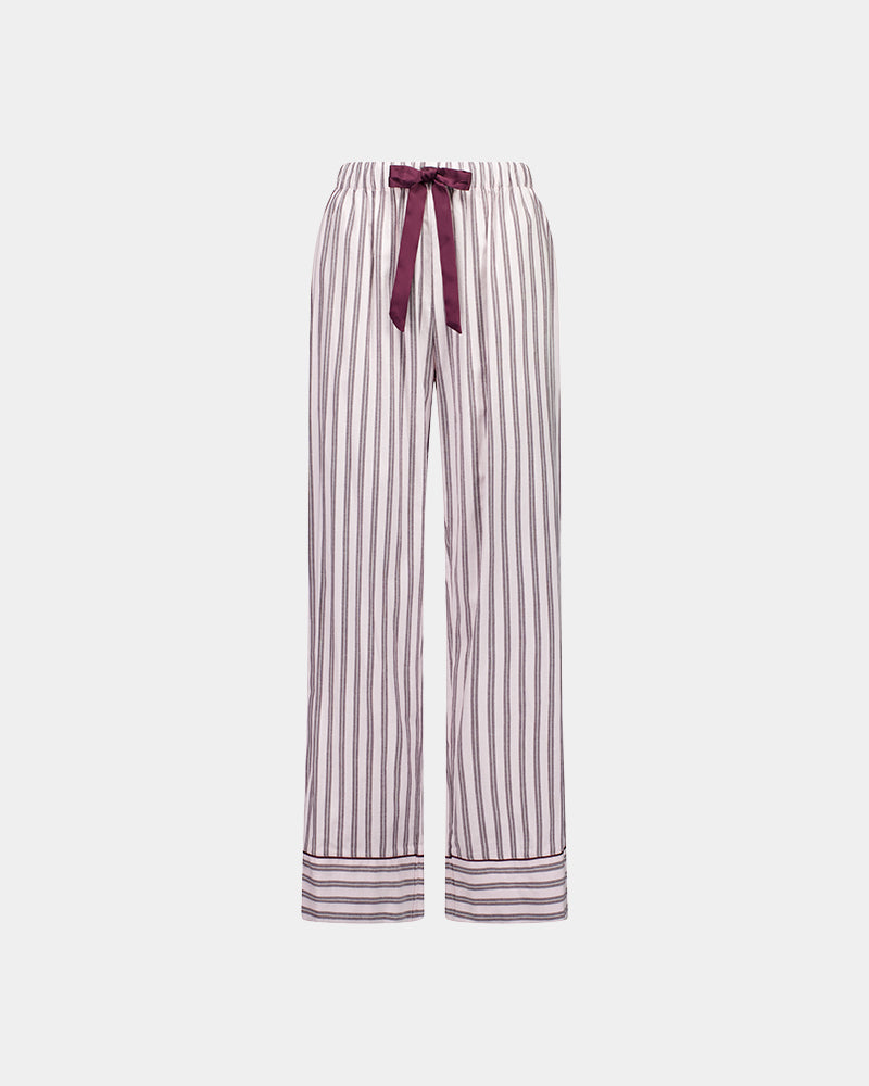 Cosy Flannel Long Pj Pant in PINK-A-BOO. Flat lay front view