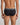 Model wears Cotton Low-Rise Mens Brief in BLACK. On body back view