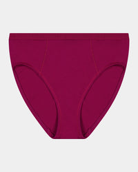 Body Cotton High Cut Brief in BEAUJOLAIS. Flat lay front view