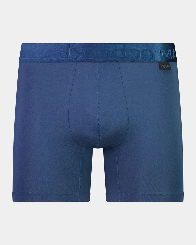 Bamboo Mens Trunk in BLUE WING TEAL. Flat lay front view
