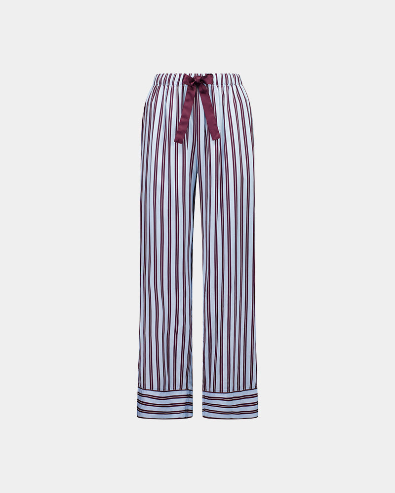 Cabana Stripe Long Pj Pant in COOL BLUE. Flat lay front view