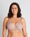 Model wears Comfit Collection Contour Bra in MOCHA. On body front view