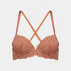 My Fit Lace Push Up Bra in CINNAMON. Feature shot