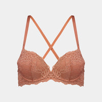 My Fit Lace Push Up Bra in CINNAMON. Feature shot