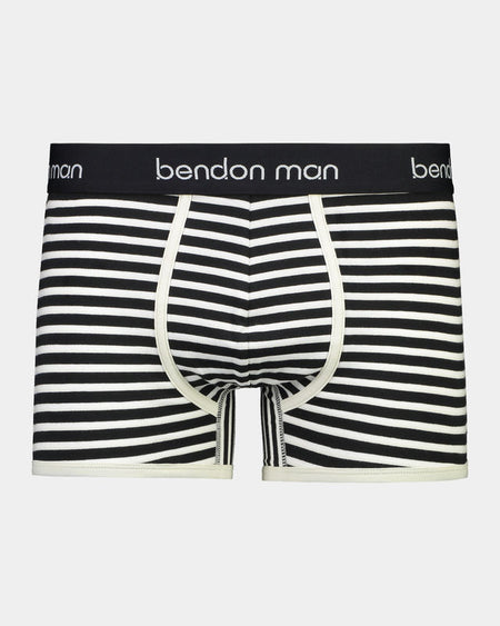 Bold Stripe Mens Trunk in MURMUR STRIPE. Flat lay front view