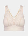 Midnight Express Wire Free Bra in EGRET. Flat lay front view