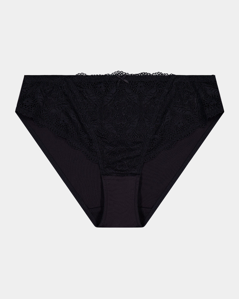 Juniper Bikini in BLACK. Flat lay front view