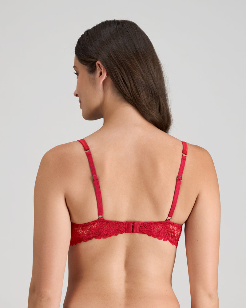 Model wears Adoration Contour Bra in SALSA. On body back view