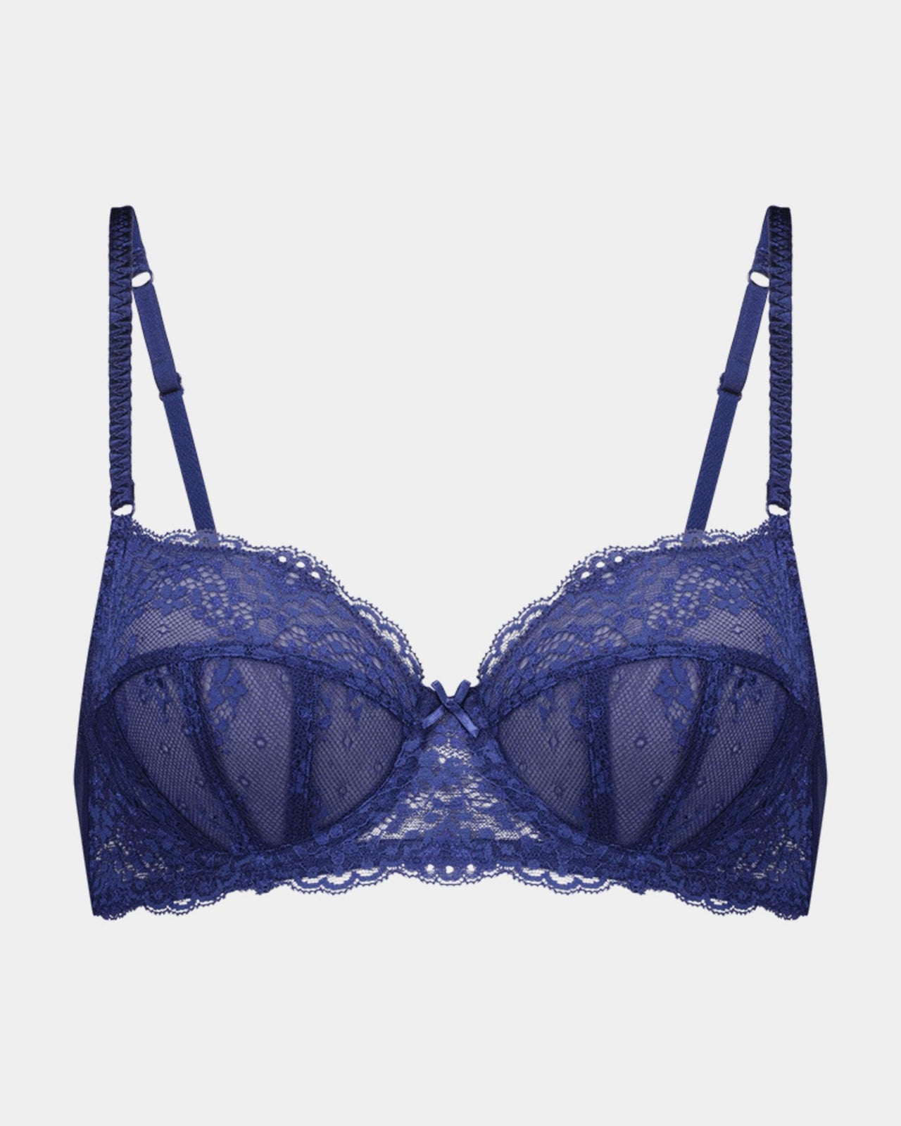 Sofia Underwire Bra in Medieval Blue. Flat lay front view