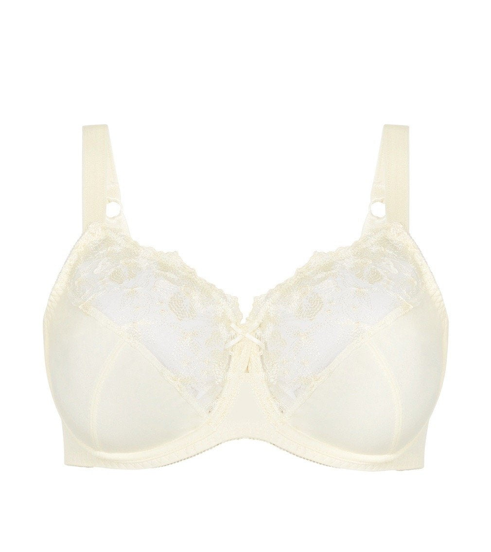 Violet Underwire Bra in ANTIQUE WHITE. Flat lay front view