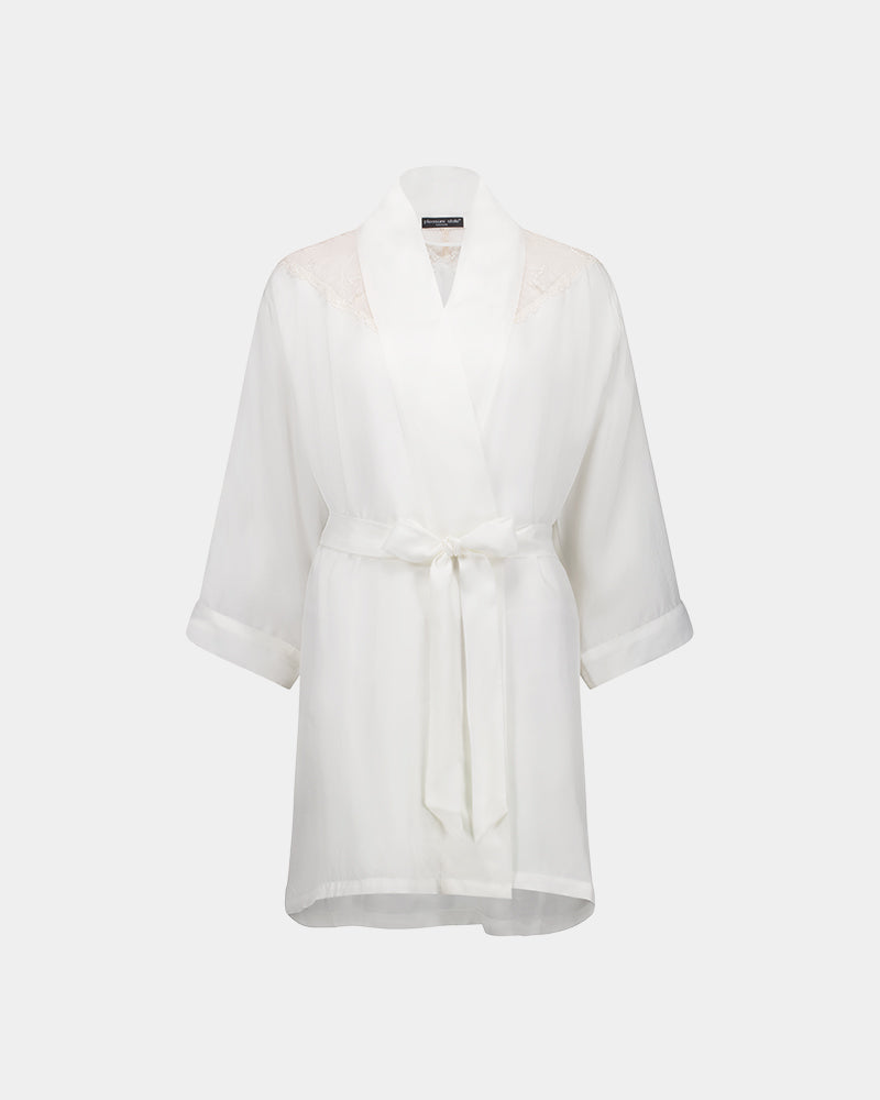 Eros Robe in SUGAR. Flat lay front view