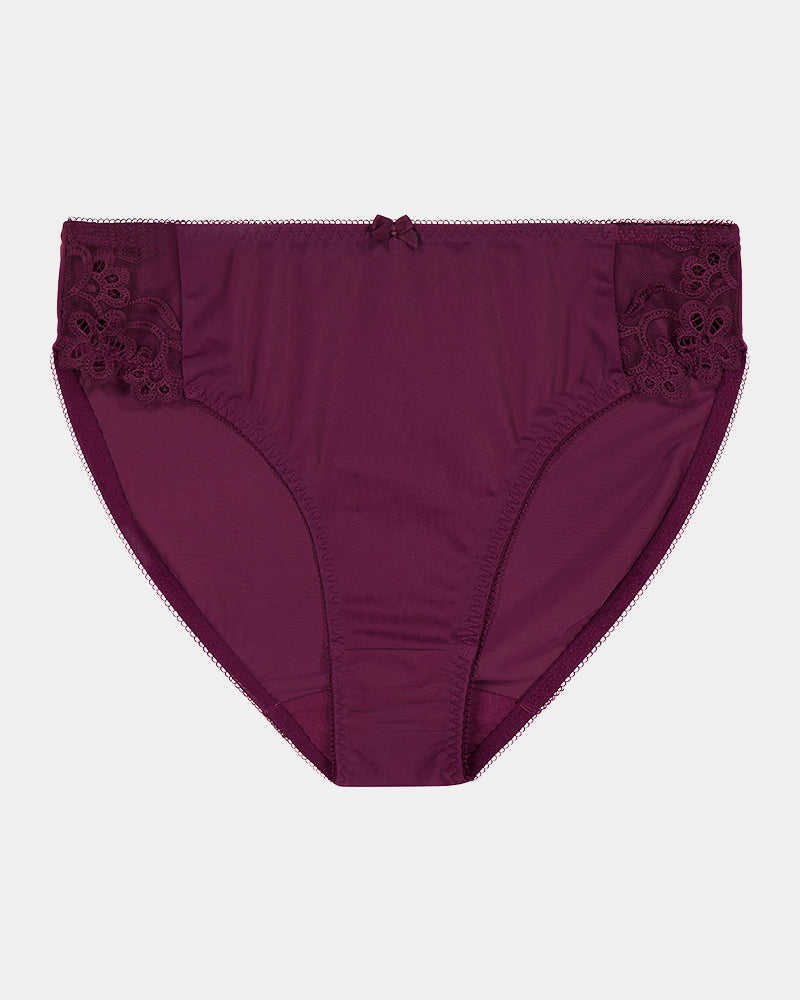 Coral High Cut Brief in FIG. Flat lay front view