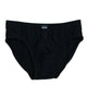 Cotton Stretch Mens Brief in BLACK. Flat lay front view