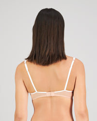 Eros Underwire Bra in SUGAR. Flat lay back view