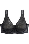 Charlotte Underwire Bra in BLACK. Flat lay front view