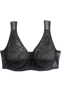 Charlotte Underwire Bra in BLACK. Flat lay front view