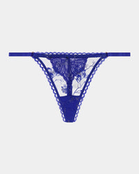 Wild Flower Thong in Surf The Web. Flat lay front view