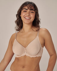 Lace Perfect Contour Bra in LATTE. Feature shot