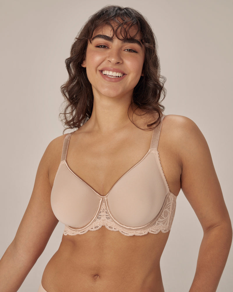 Lace Perfect Contour Bra in LATTE. Feature shot