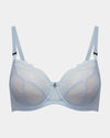 Billie Underwire Bra in OMPHALODES. Flat lay front view