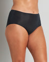 Model wears Au Naturel Full Brief in BLACK. On body side view