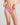 Model wears Body Lace Thong in MULBERRY. On body front view