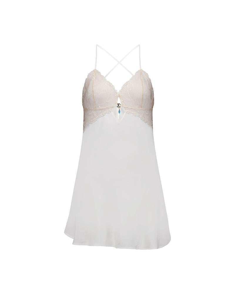 Eros Chemise in SUGAR. Flat lay front view