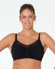 Model wears Bendon Nurture Maternity Bra in BLACK. On body front view