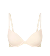 Stripe Elastic & Papertouch Push Up Bra in SILVER PEONY. Flat lay front view