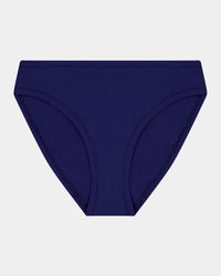 Extra-Ordinary Bikini Brief in Medieval Blue. Flat lay front view