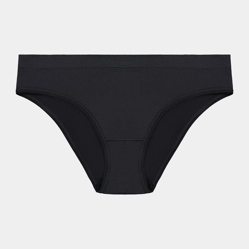 Seamless Bikini in BLACK. Flat lay front view