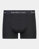 Cotton Classics Mens Trunk in BLACK. Flat lay front view
