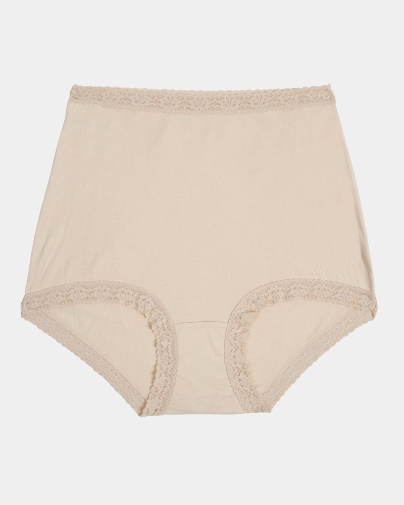 Bendon Cotton Full Brief in NATURELLE. Flat lay front view