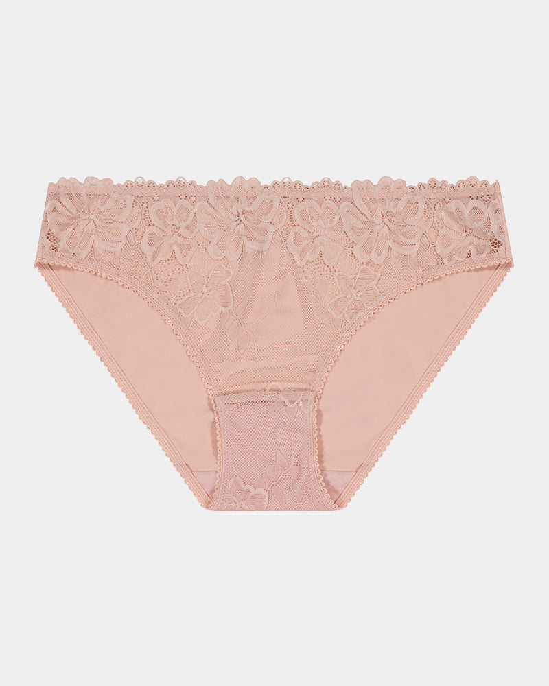 Lacey Bikini in LATTE. Flat lay front view