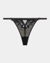 Bianca Nera Thong in BLACK. Flat lay front view